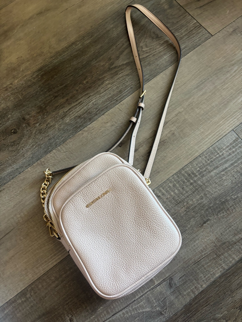 Michael Kors Blush Pink Pebbled Leather Crossbody Bag